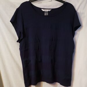 Elegant Navy Short Sleeve Top